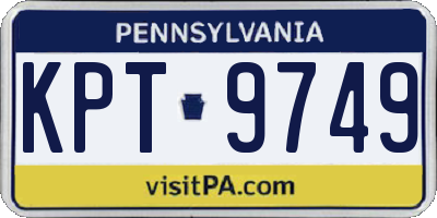 PA license plate KPT9749
