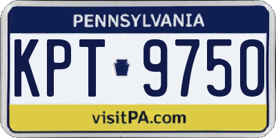 PA license plate KPT9750