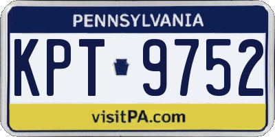 PA license plate KPT9752