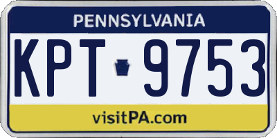 PA license plate KPT9753