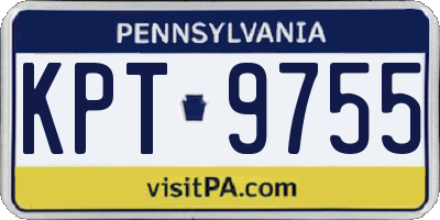 PA license plate KPT9755