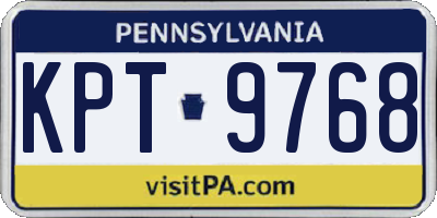 PA license plate KPT9768