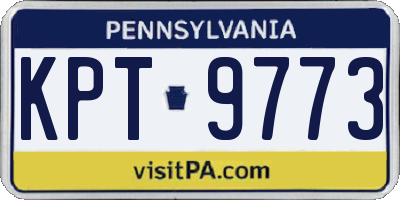 PA license plate KPT9773
