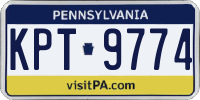 PA license plate KPT9774