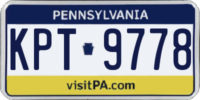 PA license plate KPT9778