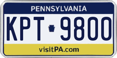 PA license plate KPT9800