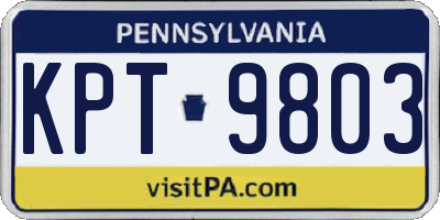 PA license plate KPT9803