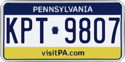 PA license plate KPT9807