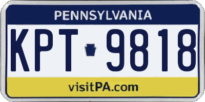 PA license plate KPT9818