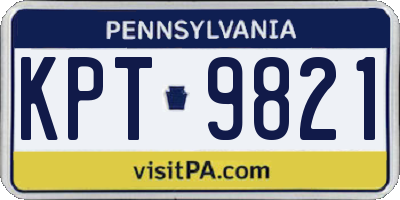 PA license plate KPT9821