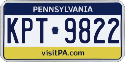 PA license plate KPT9822