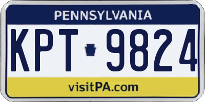 PA license plate KPT9824