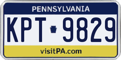 PA license plate KPT9829