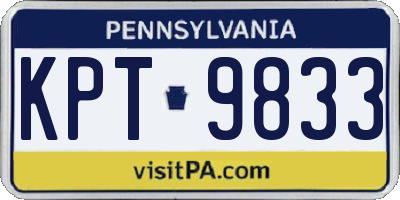 PA license plate KPT9833