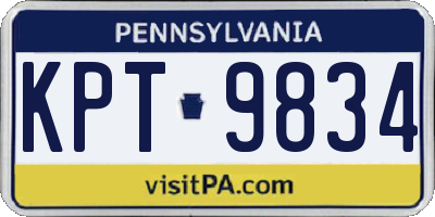 PA license plate KPT9834