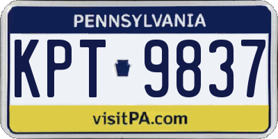 PA license plate KPT9837