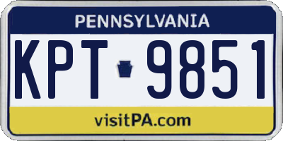 PA license plate KPT9851
