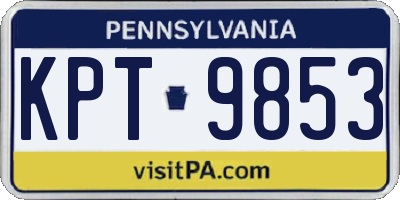 PA license plate KPT9853