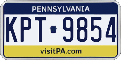 PA license plate KPT9854