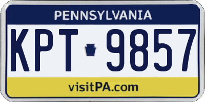 PA license plate KPT9857