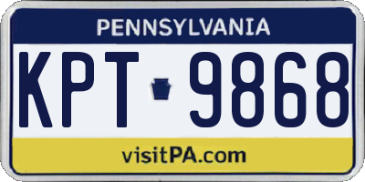 PA license plate KPT9868