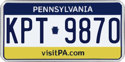 PA license plate KPT9870