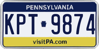 PA license plate KPT9874