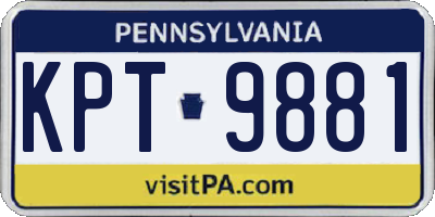 PA license plate KPT9881