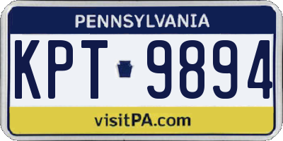 PA license plate KPT9894