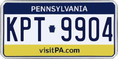 PA license plate KPT9904