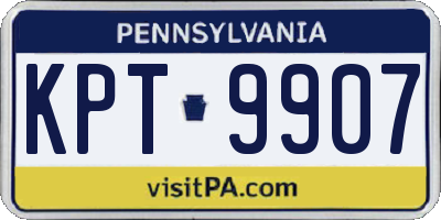 PA license plate KPT9907