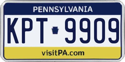 PA license plate KPT9909