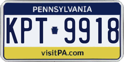 PA license plate KPT9918