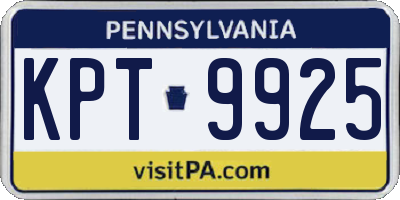 PA license plate KPT9925