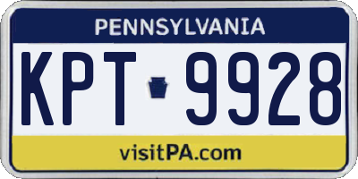 PA license plate KPT9928
