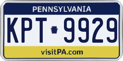 PA license plate KPT9929