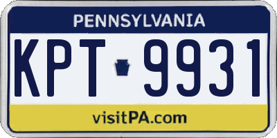 PA license plate KPT9931
