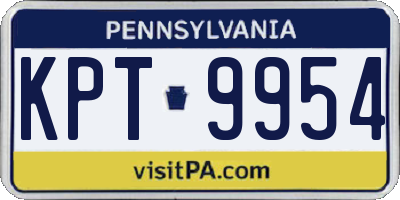 PA license plate KPT9954