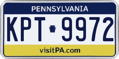 PA license plate KPT9972