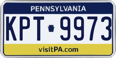 PA license plate KPT9973