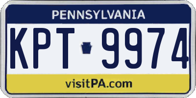 PA license plate KPT9974