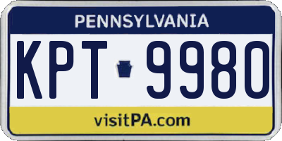 PA license plate KPT9980