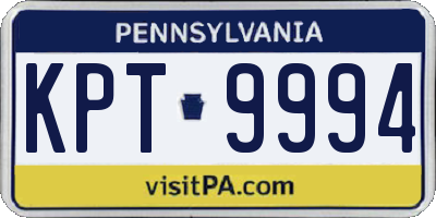 PA license plate KPT9994