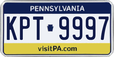 PA license plate KPT9997