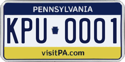 PA license plate KPU0001