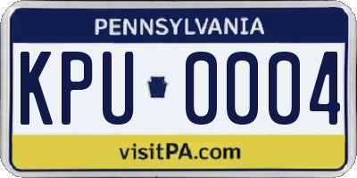 PA license plate KPU0004