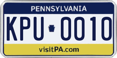 PA license plate KPU0010