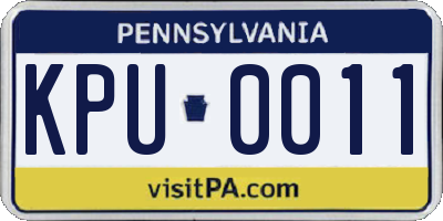 PA license plate KPU0011