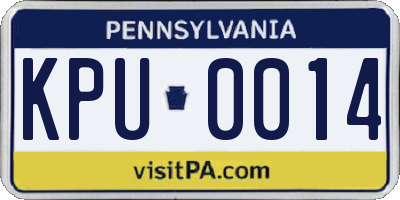 PA license plate KPU0014