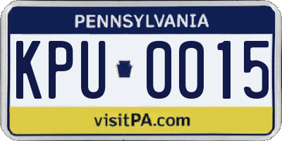 PA license plate KPU0015